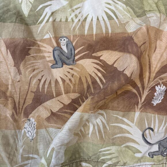 Tommy Bahama Silk Hawaiian Shirt Floral Monkeys Mens Medium - Picture 15 of 15